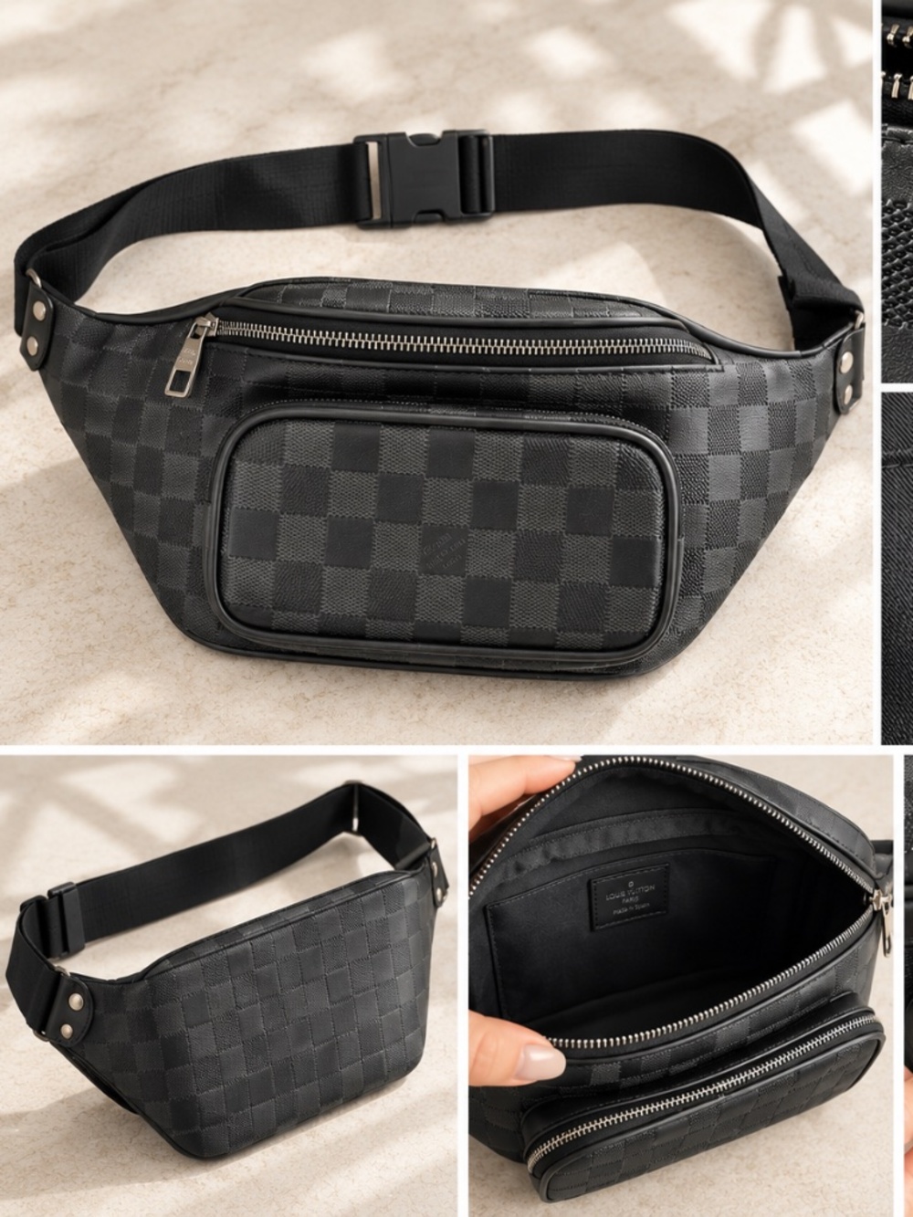 Louis Vuitton Damier Graphite Black Waist Belt Bag